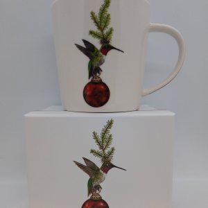 tasse porcelaine colibri de Noël