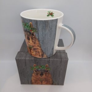 tasse porcelaine marmotte avec couronne