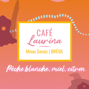 Café de spécialité Laurina process honey puped et naturel, aux notes de pêche blanche, de miel et de citron, région Minas Gerais du Brésil